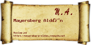 Mayersberg Aldán névjegykártya